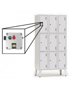 Cacifos Metálicos Triplo 9 Cacifos 900x500x1900mm Cinza