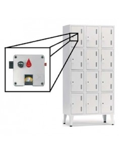 Cacifos Metálicos Triplo 12 Cacifos 900x500x1900mm Cinza