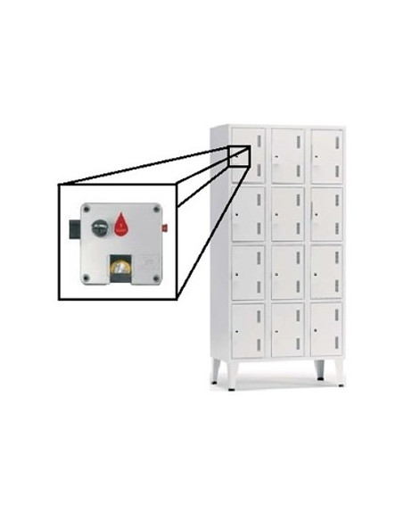 Cacifos Metálicos Triplo 12 Cacifos 900x500x1900mm Cinza