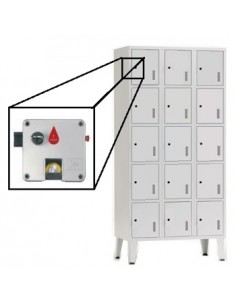 Cacifos Metálicos Triplo 15 Cacifos 900x500x1900mm Cinza