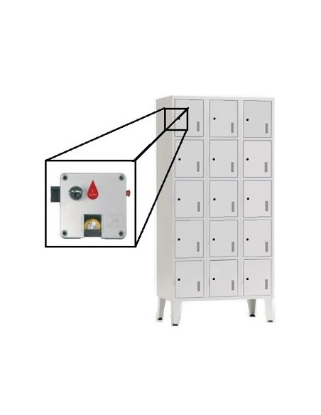 Cacifos Metálicos Triplo 15 Cacifos 900x500x1900mm Cinza