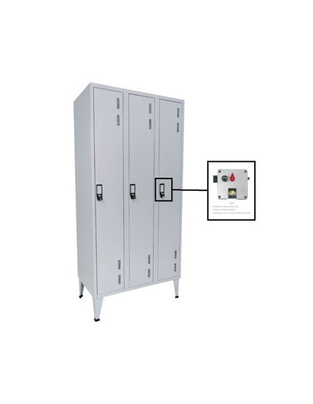 Cacifos Metálicos Triplo 3 Cacifos 900x500x1900mm Cinza