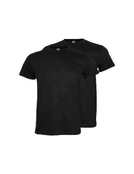 T-Shirt Adulto Algodão 190g Preto Tamanho M Pack 2un