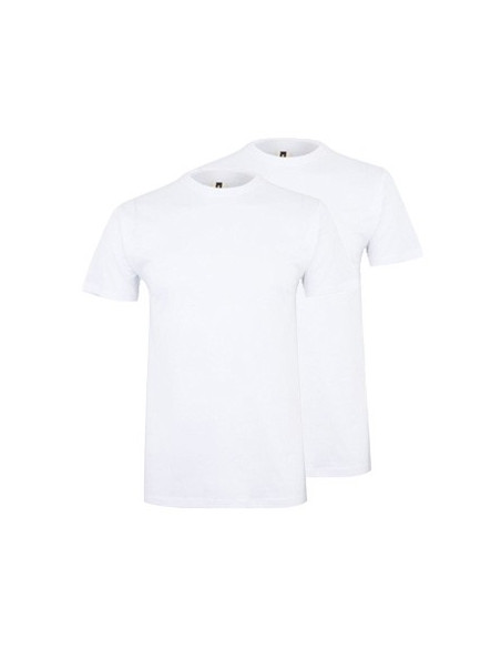 T-Shirt Criança Algodão 155g Branco Tamanho 1/2 Pack 2un