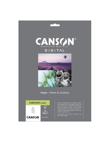 Papel 200gr Foto Canson Digital Everyday Glossy A4 15 Folhas