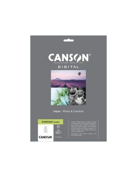 Papel 200gr Foto Canson Digital Everyday Glossy A4 15 Folhas