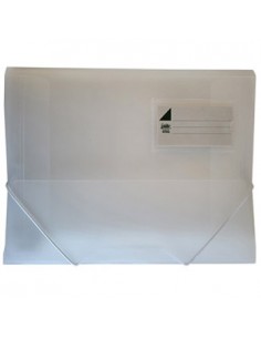 Pasta Plástico c/Elásticos A4 3 Abas Branco Translúcido