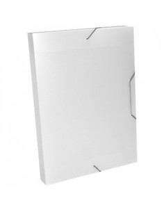 Pasta Plástico c/Elásticos A3 3 Abas L30 Branco Translúcido