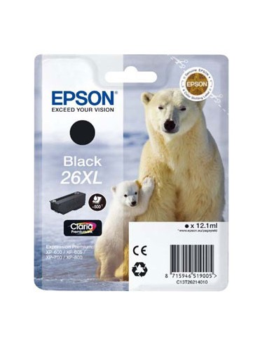 Tinteiro Epson XP600/XP700 Claria Premium nº26XL Preto