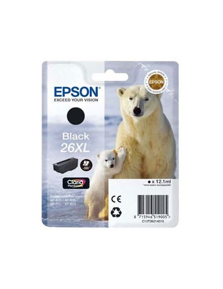 Tinteiro Epson XP600/XP700 Claria Premium nº26XL Preto