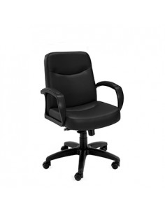 Cadeira Operativa Giratória Média Semi-Pele Manager Preto