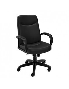 Cadeira Operativa Giratória Alta Semi-Pele Manager Preto