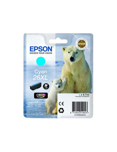 Tinteiro Epson XP600/XP700 Claria Premium nº26XL Azul