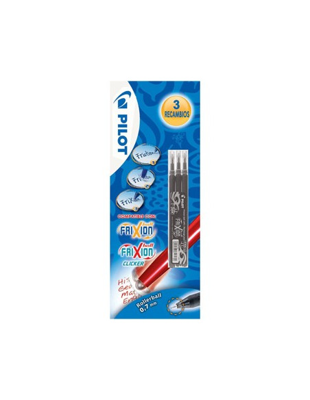 Recarga Gel Pilot Frixion Ball Clicker 0,7mm Preto 3un