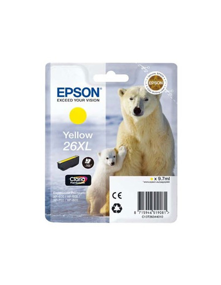 Tinteiro Epson XP600/XP700 Claria Premium nº26XL Amarelo