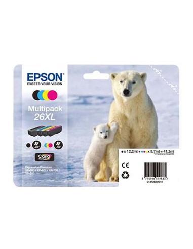 Tinteiro Epson XP600/XP700 Claria Premium nº26XL Pack 4Cores