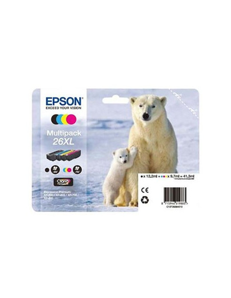 Tinteiro Epson XP600/XP700 Claria Premium nº26XL Pack 4Cores