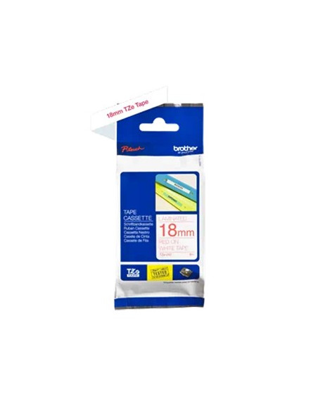 Fita Laminada 18mmx8mts Branco/Vermelho