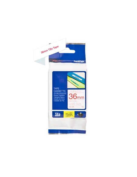 Fita Laminada 36mmx8mts Branco/Vermelho