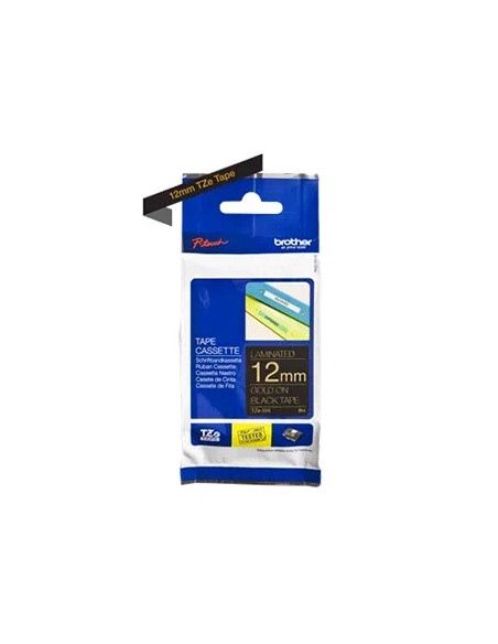 Fita Laminada 12mmx8mts Preto/Dourado