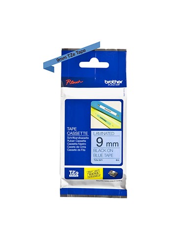 Fita Laminada 09mmx8mts Azul/Preto