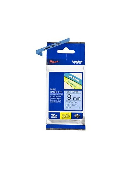 Fita Laminada 09mmx8mts Azul/Preto