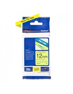 Fita Laminada 12mmx5mts Fluorescente Amarelo/Preto