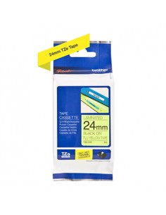 Fita Laminada 24mmx5mts Fluorescente Amarelo/Preto