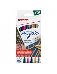 Pack Iniciação Acrílico Edding 5100 Metálico