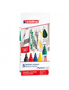 Pack Marcador Tecidos Edding 4500 5 Cores