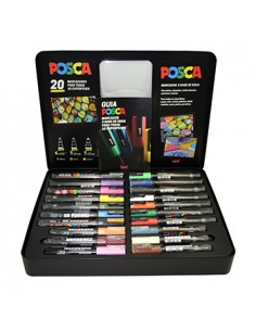 Mala Metálica Marcador Uniball Posca Sortido 20un