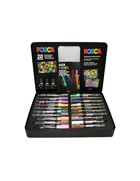 Mala Metálica Marcador Uniball Posca Sortido 20un