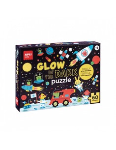 Jogo Educativo Puzzle Apli Fluorescente Espaço 60 Peças