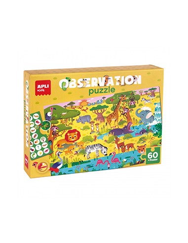 Jogo Educativo Puzzle Apli Observação da Selva 104 Peças