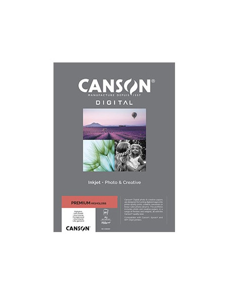Papel 255gr Foto Canson Premium Highgloss A3 20 Folhas