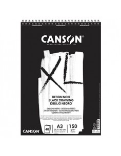 Bloco Espiralado Canson XL Dessin Noir A3 160gr 40 Folhas