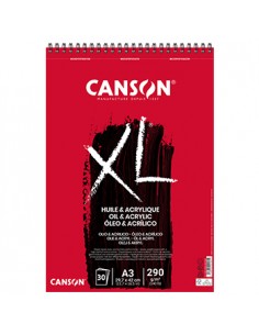 Bloco Espiralado Canson XL Óleo e Acrílico A3 290gr 30 Fls