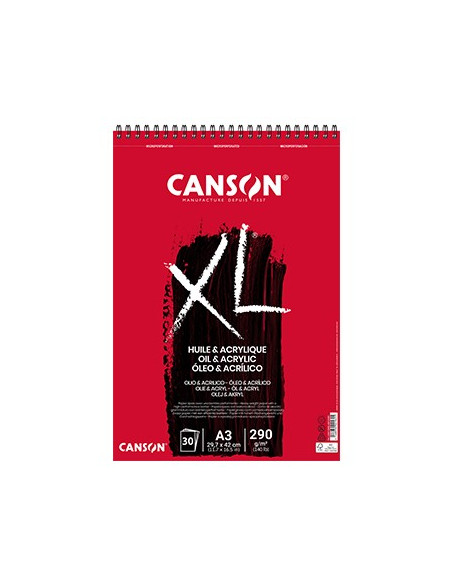 Bloco Espiralado Canson XL Óleo e Acrílico A3 290gr 30 Fls