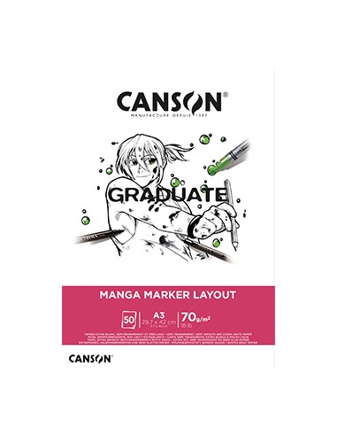 Bloco Canson Graduate Manga Marker Layout A3 70gr 50Fls