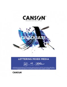Bloco Canson Graduate Lettering Mixed Media A3 200gr 20Fls
