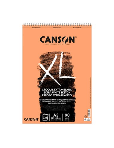 Bloco Espiralado Canson XL Extra Blanc A3 90gr 120 Folhas