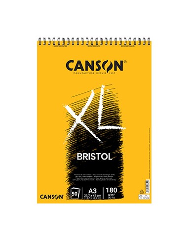 Bloco Espiralado Canson XL Bristol A3 180gr 50 Folhas