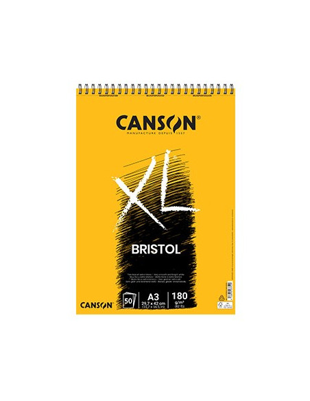 Bloco Espiralado Canson XL Bristol A3 180gr 50 Folhas