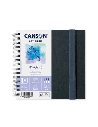 Caderno Canson Artbook Montval 20x20cm 300gr 48 Folhas