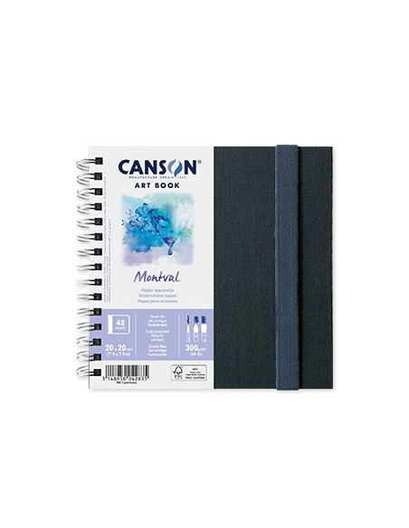 Caderno Canson Artbook Montval 20x20cm 300gr 48 Folhas