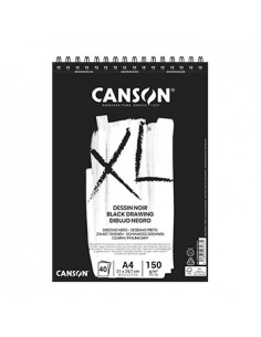 Bloco Espiralado Canson XL Dessin Noir A4 150gr 40 Folhas