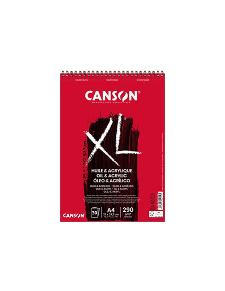 Bloco Espiralado Canson XL Óleo e Acrílico A4 290gr 30 Fls