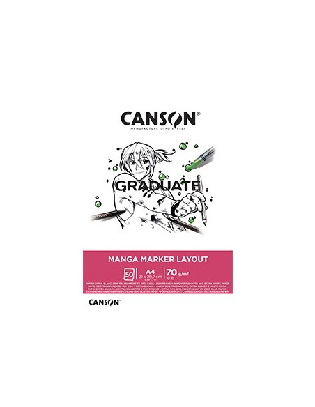 Bloco Canson Graduate Manga Marker Layout A4 70gr 50Fls