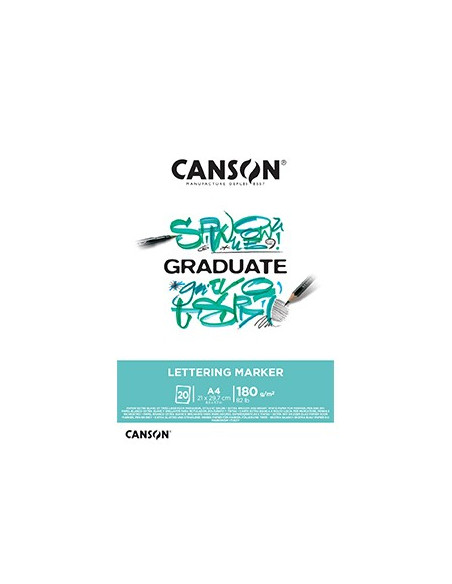Bloco Canson Graduate Lettering Marker A4 180gr 20Fls