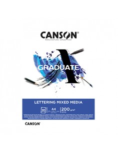 Bloco Canson Graduate Lettering Mixed Media A4 200gr 20Fls